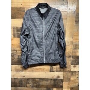 Lululemon Mens Active Full Zip Jacket Space Dye Gray Mock Neck Size Medium